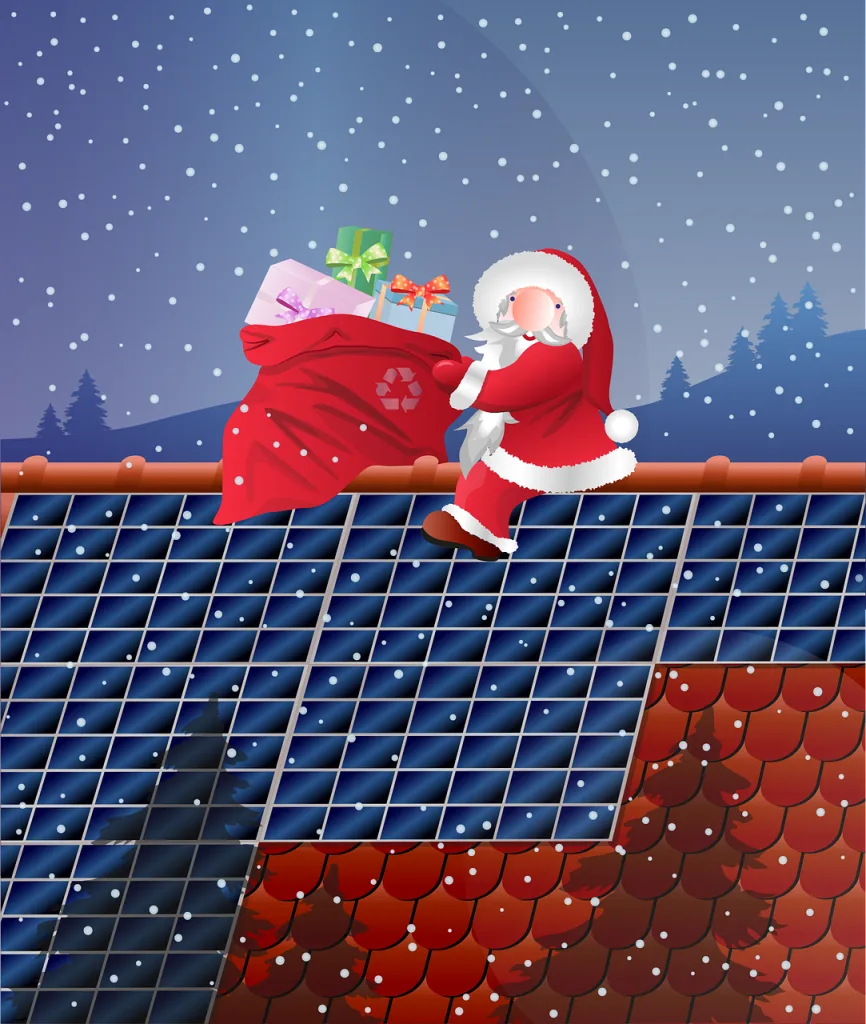 santa solar powered Merry Xmas altrenewables.co.uk